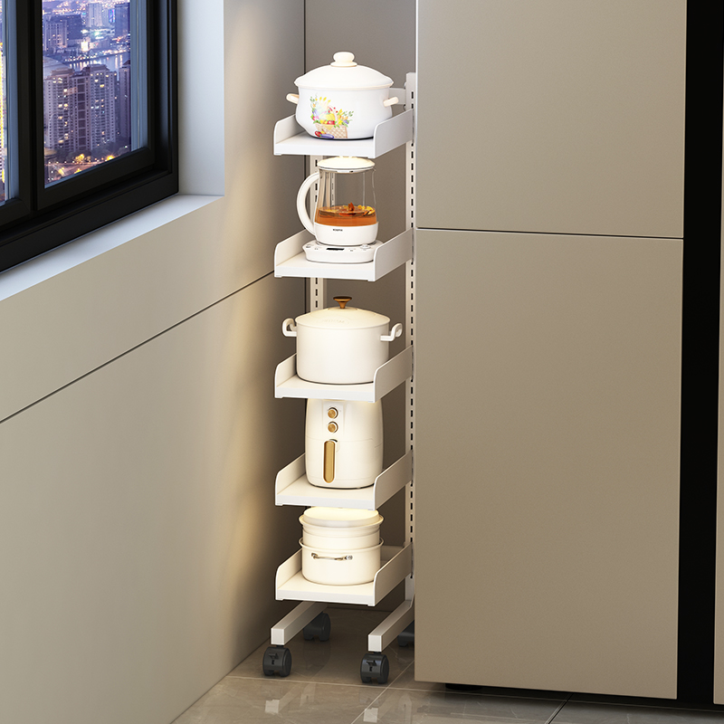 可调节厨房夹缝置物架落地多层宽25cm小型冰箱缝隙极窄靠墙收纳柜