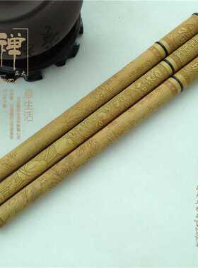 正大工艺竹子长款精品青杆镶仿牙雕刻精雕香筒 直销竹质工艺品
