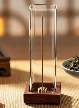 瑜伽计时焚香灰收集防火阻燃定时插香味健身檀香倒置玻璃瓶插香架