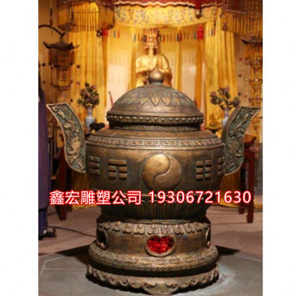 铸铜仿铜炼丹炉雕塑古代寺庙专业道具花园装饰品复古香炉鼎摆件