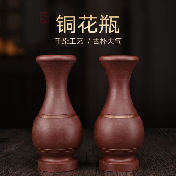 铜供佛花瓶财神供花瓶中式观音净水瓶家用客厅插花花瓶玄关摆件