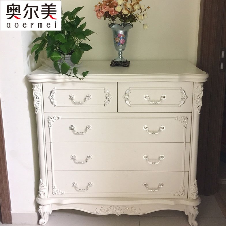 欧式斗柜边柜靠墙卧室储物收纳柜白色客厅六斗柜多功能家具五斗橱