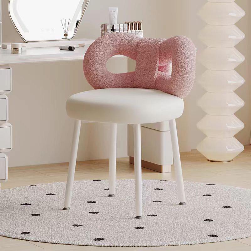 轻奢皮质化妆椅高级简约梳妆台凳子小户型女生卧室蝴蝶结靠背椅子