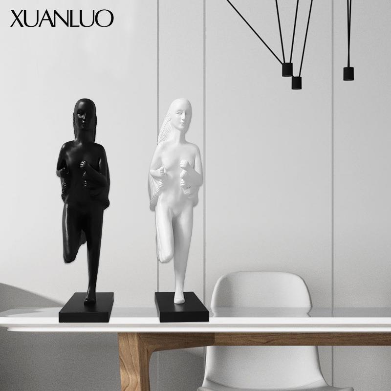 现代北欧极简跑步人物摆件人像家居摆件样板房客厅软装饰品