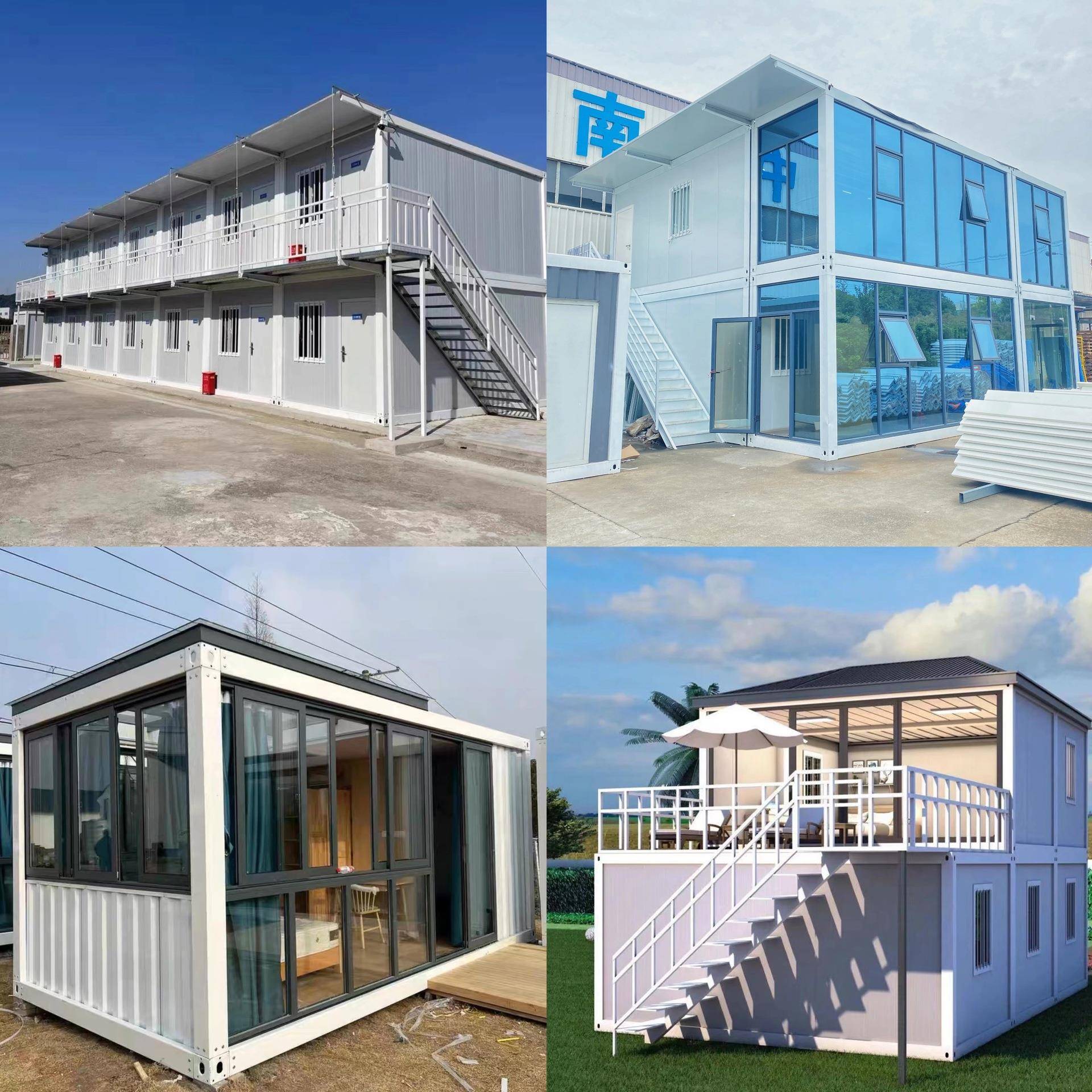 工地住人折叠式集装箱活动房快拼箱宿舍彩钢板集成箱房快速安装