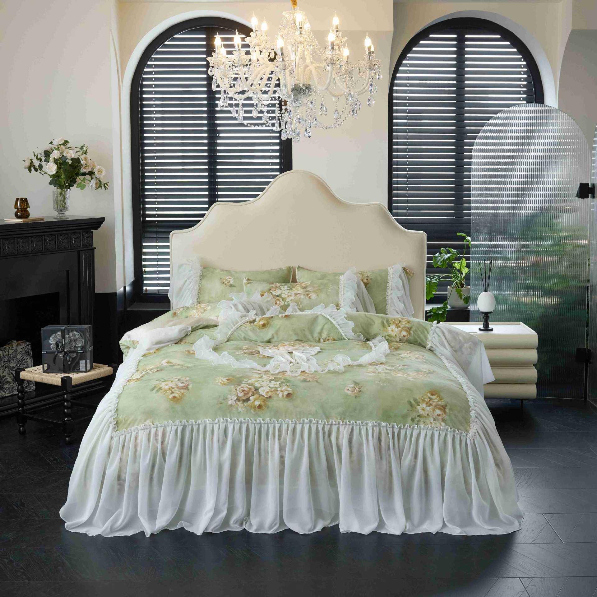 奥地利进口60支兰精天丝四件套法式公主风被套床上用品轻奢高级感