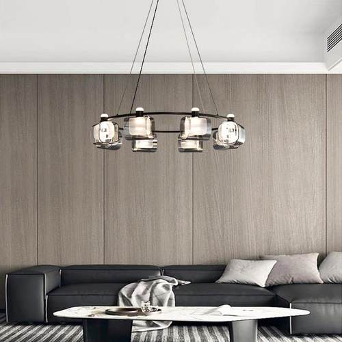 意式极简现代客厅吊灯简约创意高端玻璃北欧LED别墅餐厅卧室主灯