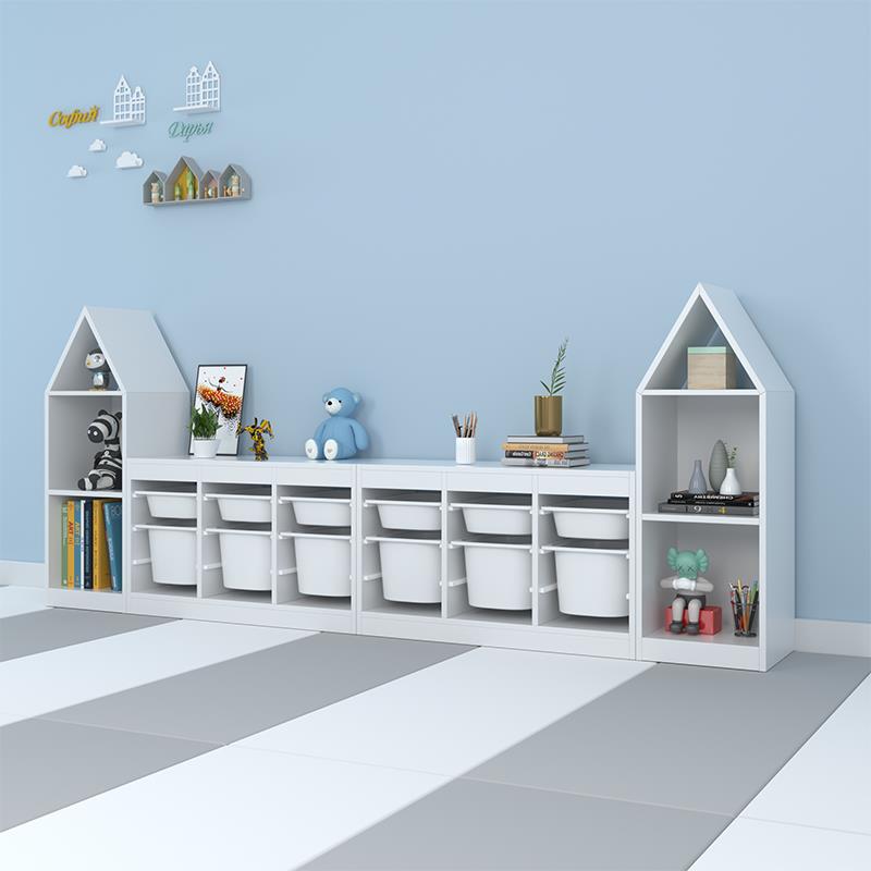 J6DA儿童书架收纳架客厅绘本架组合实木书柜落地家用宝宝