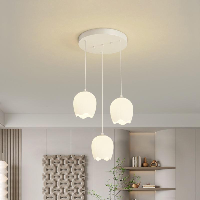 餐厅吊灯现代简约网红流行创意郁金香花朵法式复古餐桌吊灯2023新