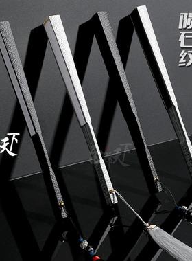 新款扇子95寸金属合金扇子女中国风非钛合金把玩折扇男古风绢布扇