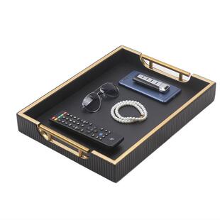 创意家用茶几收纳盘房间床头柜皮质收纳盒玄关杂物整理装饰托盘