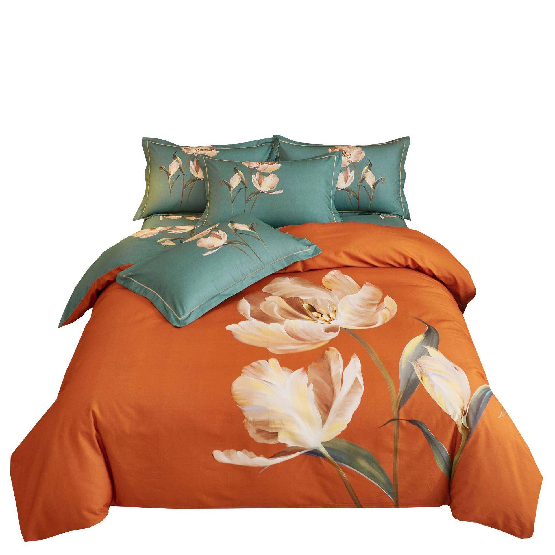 全棉磨毛大阪四件套纯棉加厚活性印花四件套床单被套4件套