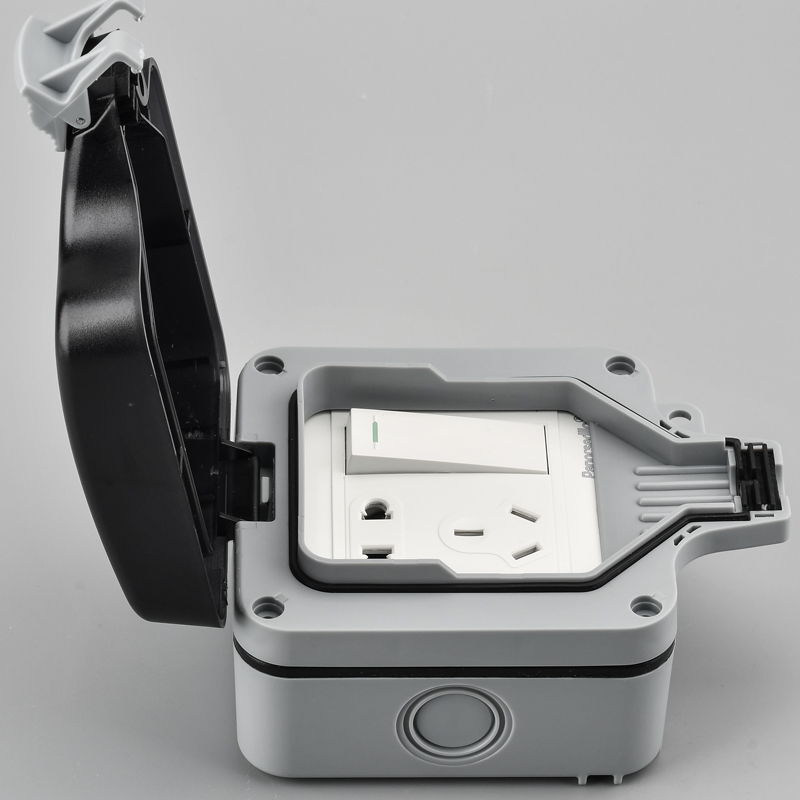 户外明装插座防水盒IP55防溅盒防水防雨插座密封盒电源插座保护盖