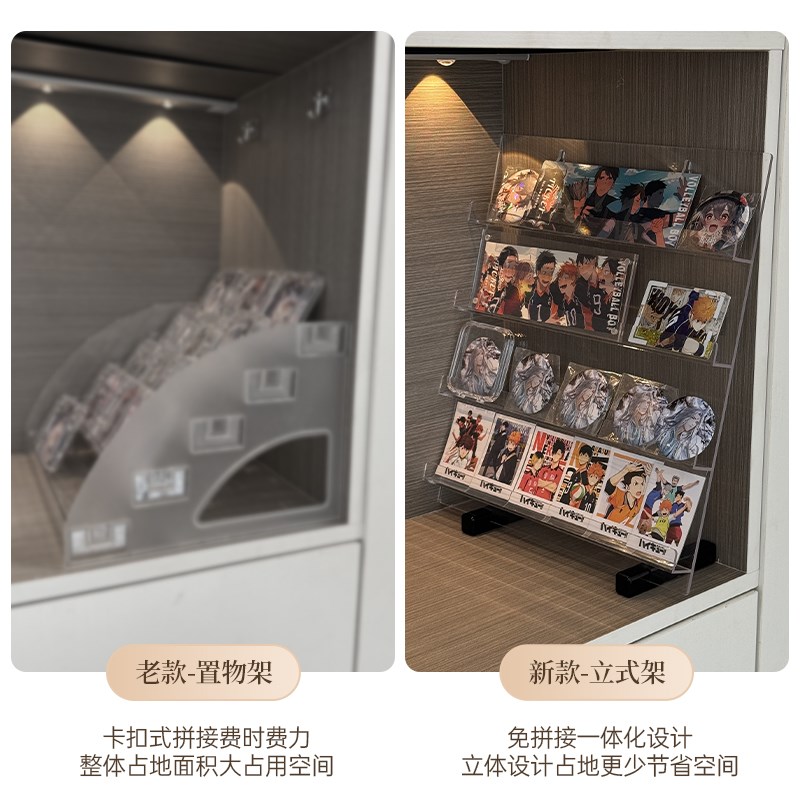 亚克力吧唧展示架挂墙上透明保护壳谷子收纳盒痛柜桌面阶梯置物架