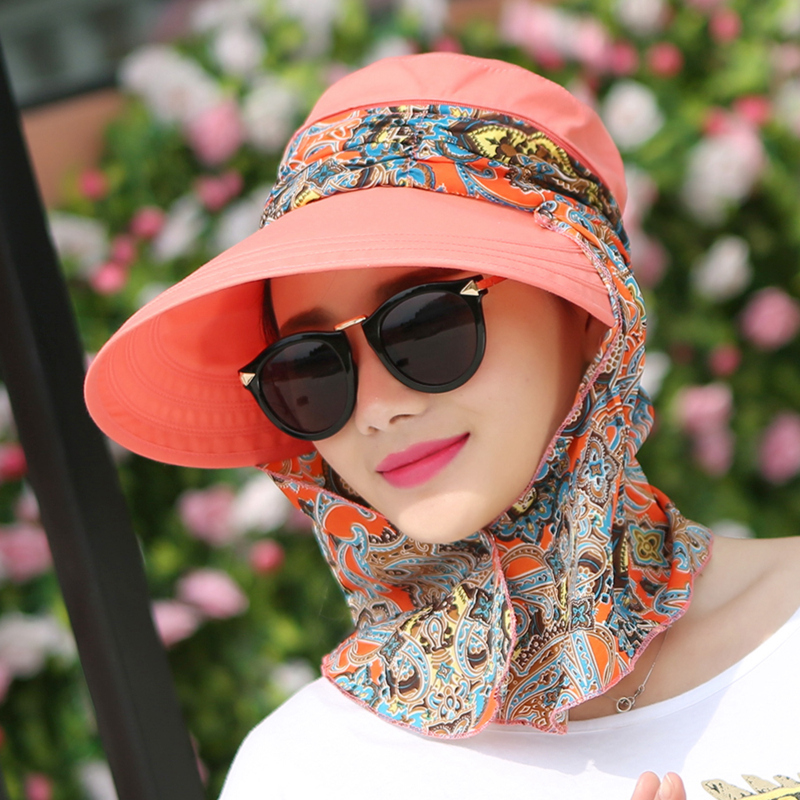 户外防晒紫外线透气面罩女遮脸口罩夏季骑电动车护脸护颈太阳帽