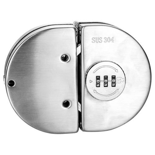 双开玻璃c门锁单门家用密码锁推拉无框办公室免开孔锁商铺店面地