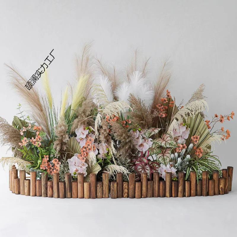 仿真绿植物假花景观造景组合花槽箱仿生室内庭院干花芦苇草丛摆件
