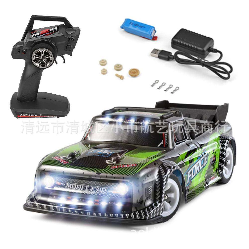 新品1/28伟力284131电动四驱短卡车金属底盘带灯光遥控漂移车