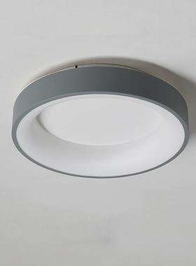 简约现代卧室网红北欧led灯创意客厅书房圆形灰色客厅铁艺吸顶灯