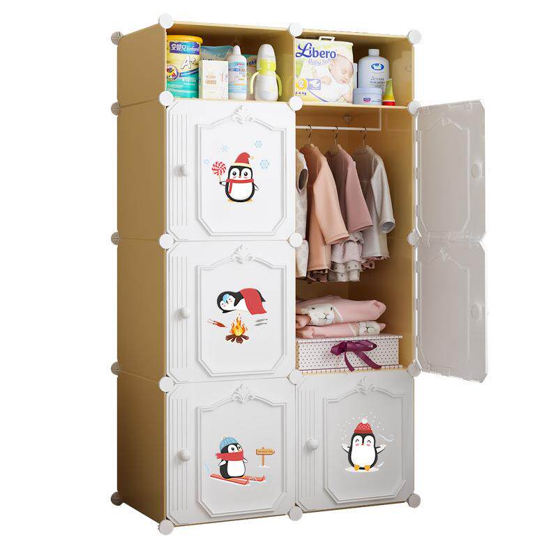 A5L简易儿童衣柜家用卧室储物柜宝宝布小衣橱塑料男婴儿女孩收纳