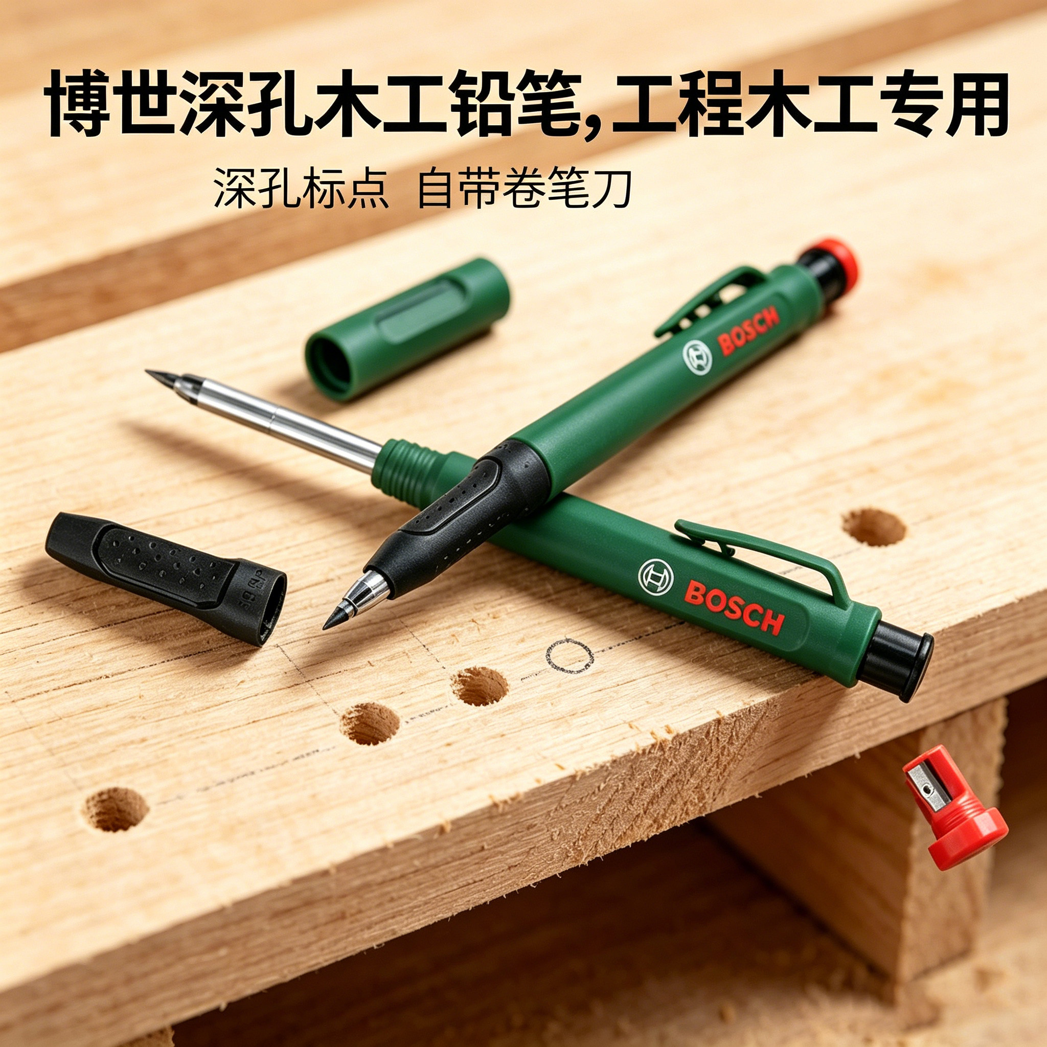 博世深孔铅笔木工专用划线笔管道标记绘图制图神器工地铅笔不断芯