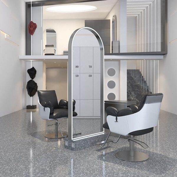 网红理发店镜台美发店单双面落地镜发廊专用剪发镜子影楼化妆镜子