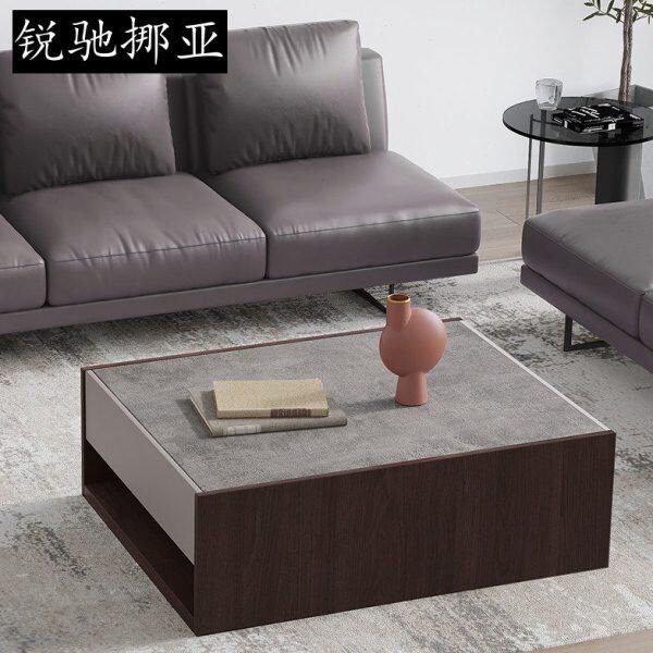 锐驰挪亚家具意式科技石茶几轻奢现代简约茶桌客厅家用小户型茶台