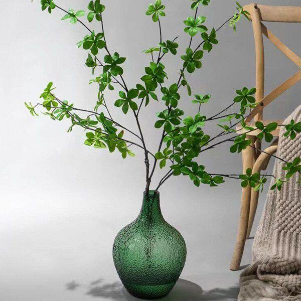 网红大肚花瓶透明玻璃水培树皮吊钟马醉木插花装饰品客厅桌面摆件