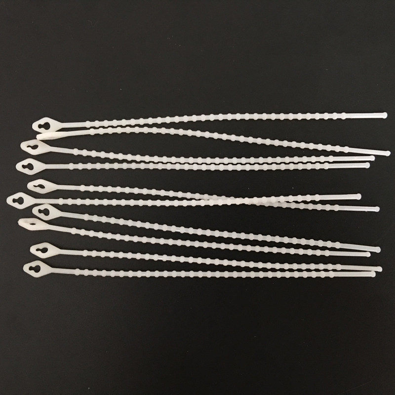 珠型扎带3*180mm 500条黑白色塑料活扣可松式珠形孔尼龙串珠绑带
