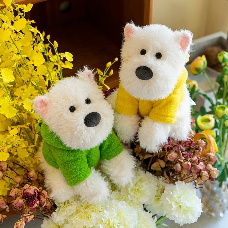 西高地潦草小狗狗毛绒玩具可爱抱枕汽车摆件车内饰品挂件玩偶公仔