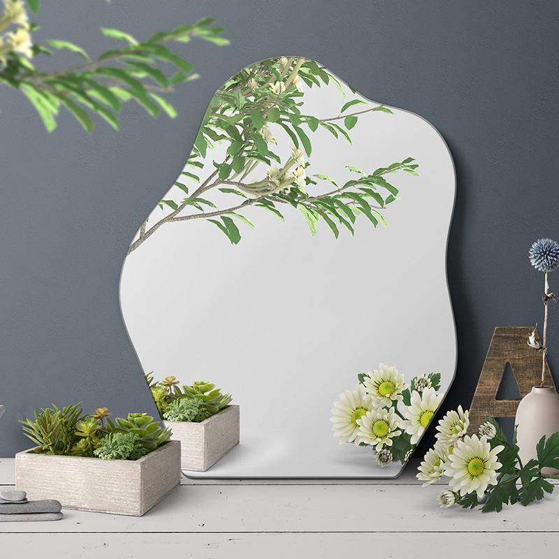 云朵化妆镜台式桌面无灯梳妆台C镜子轻奢高级智能镜卧室梳妆镜