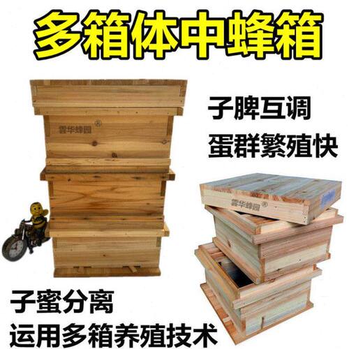 多箱体中蜂箱gn箱国宝箱式双层全套新型杉木子蜜分离蜜蜂养殖工具