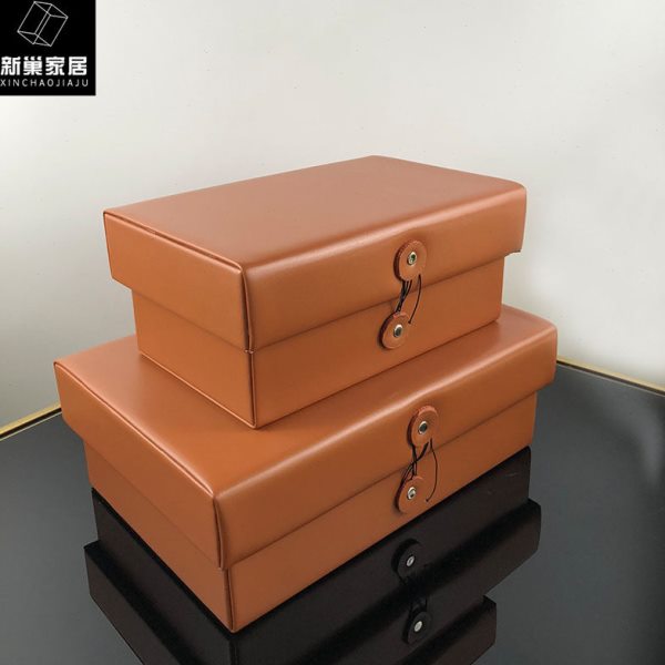 北欧简约软装饰品摆件现代样板间扣子绑带首饰收纳盒(小规格款)