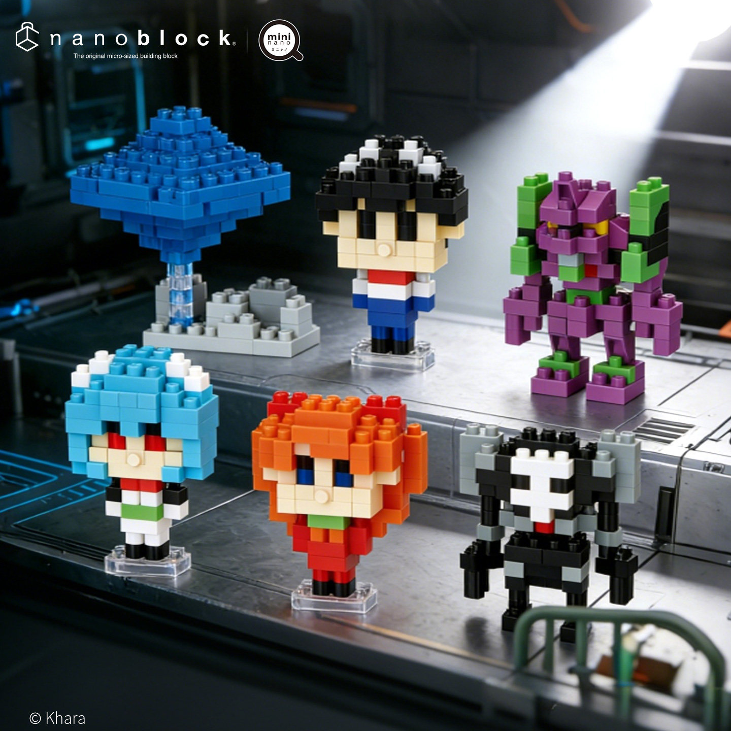 日本nanoblock小颗粒积木EVA新世纪福音战士盲袋第一弹拼装玩具