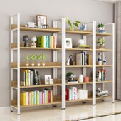 多功能放置架书柜置物架简约现代多层铁艺客厅可调节钢木组合架子