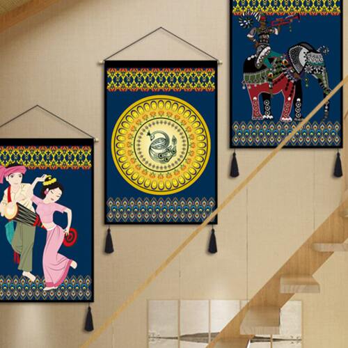 傣族广西十二少数民族布艺挂画民宿酒店饭店学校装饰布画挂布挂毯