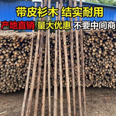 松木桩杉木桩河道打桩木绿化支撑杆落叶松油松户外防汛带皮原木桩