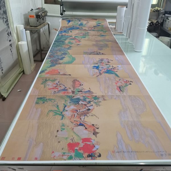 任伯年 群仙祝寿图 巨幅国画人物写真微喷仿古复制玄关酒店装饰