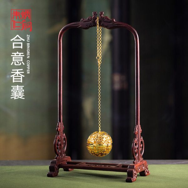朱炳仁铜 合意香囊 花丝镂空万向轴非遗工艺 唐杨贵妃同款
