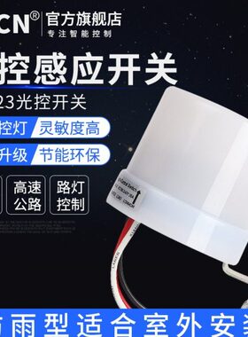 AS-23路灯光控户外全自动感应开关防雨光感开关可调220v路灯开关