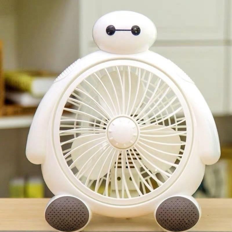 迷你风扇小型学生宿舍床上卡通大C白小风扇办公室桌面台式静音家