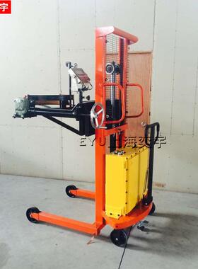 PDSW500-15AH-EX电子油桶秤手动翻转倾倒车铁桶倒料车防爆倒桶秤