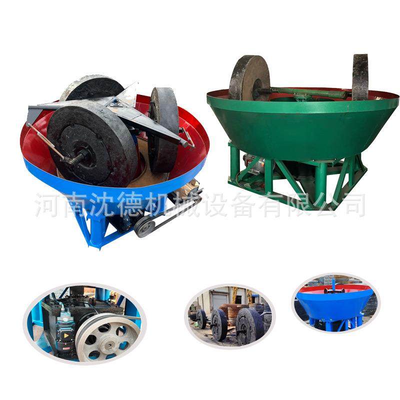 1400型三轮式选金大型湿碾机选矿混汞碾磨机耐用淘金电碾子设备