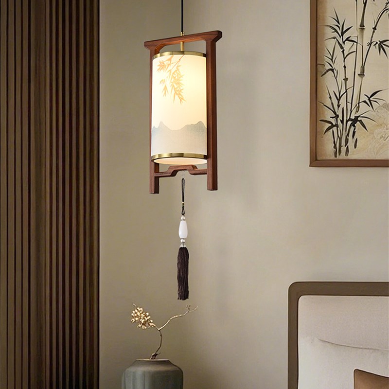 宋代美学东方文人美学吊灯卧室床头灯酒吧过道走廊实木氛围辅助
