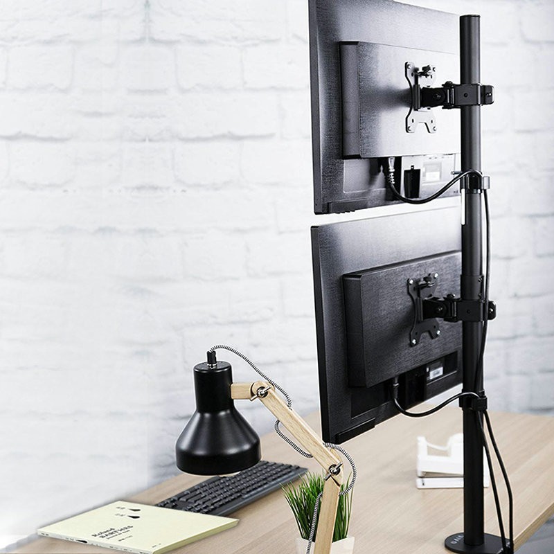 液晶显示器支架多屏 万向旋转上下双屏电脑支架拼接17-32寸支尔成