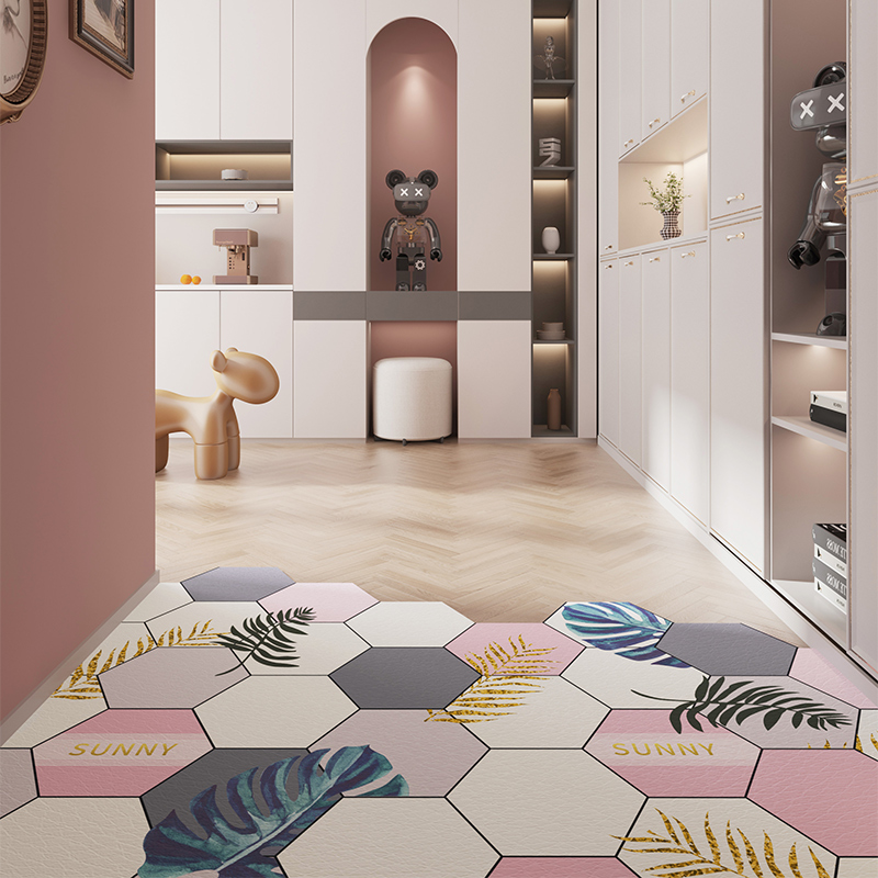 入户门地垫免洗可擦pvc门垫进门门口脚垫网红家用玄关可裁剪垫子