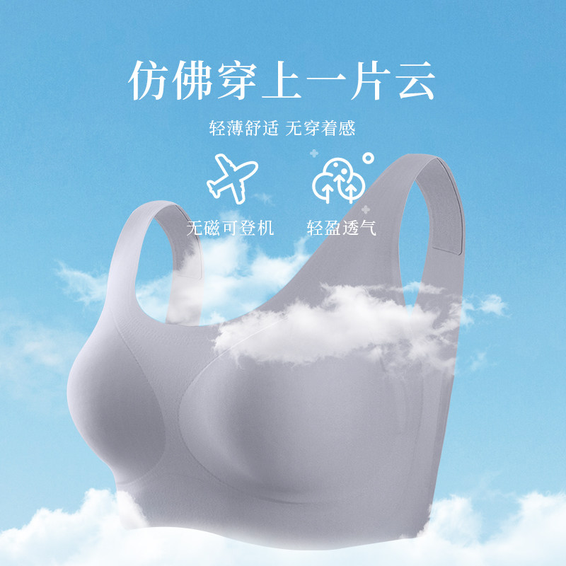 大胸显小无痕内衣女薄款胸罩显瘦防下垂无钢圈运动睡眠背心式文胸