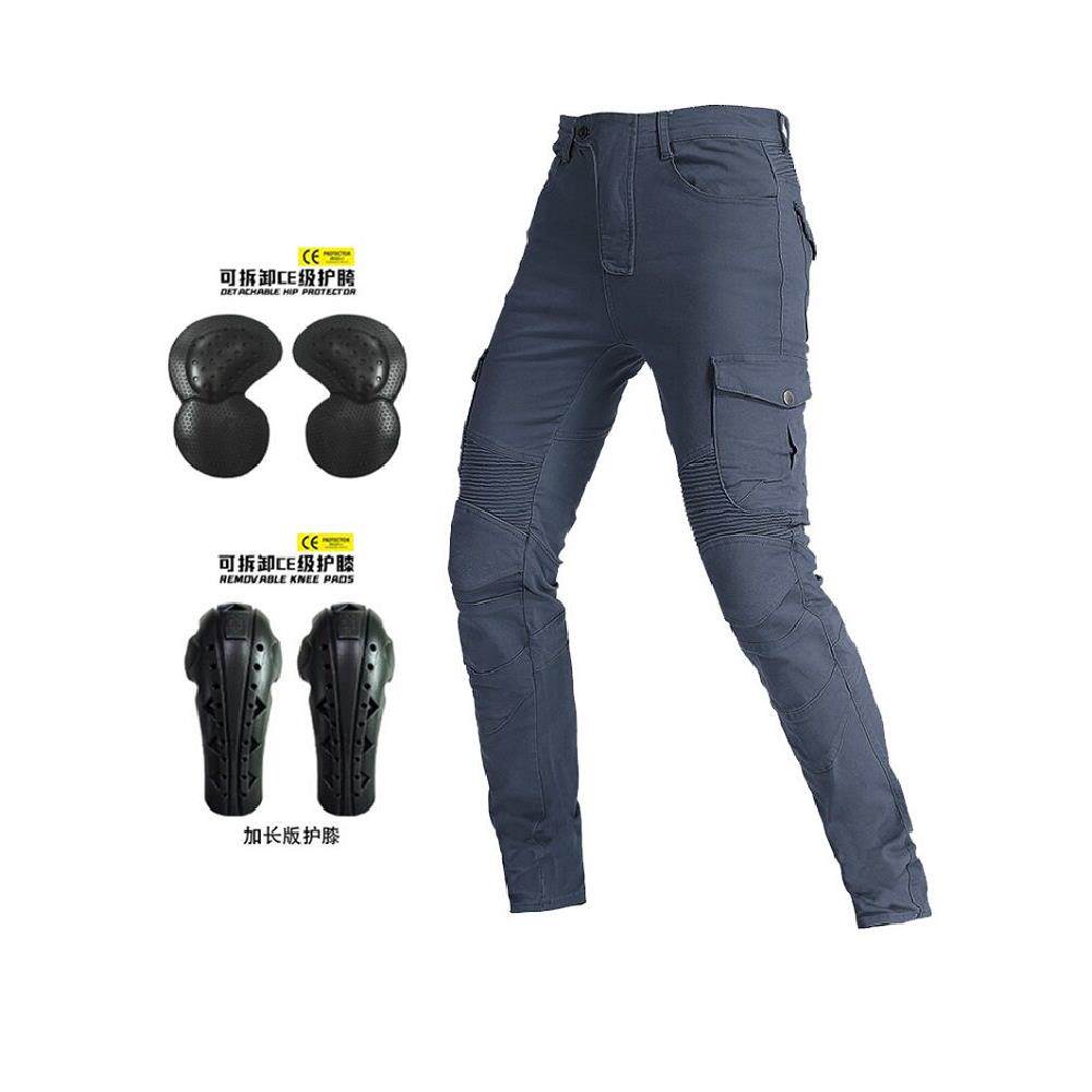 摩托车牛仔骑行裤男女服秋夏季骑士挡风护膝弹力工装裤机车防摔裤