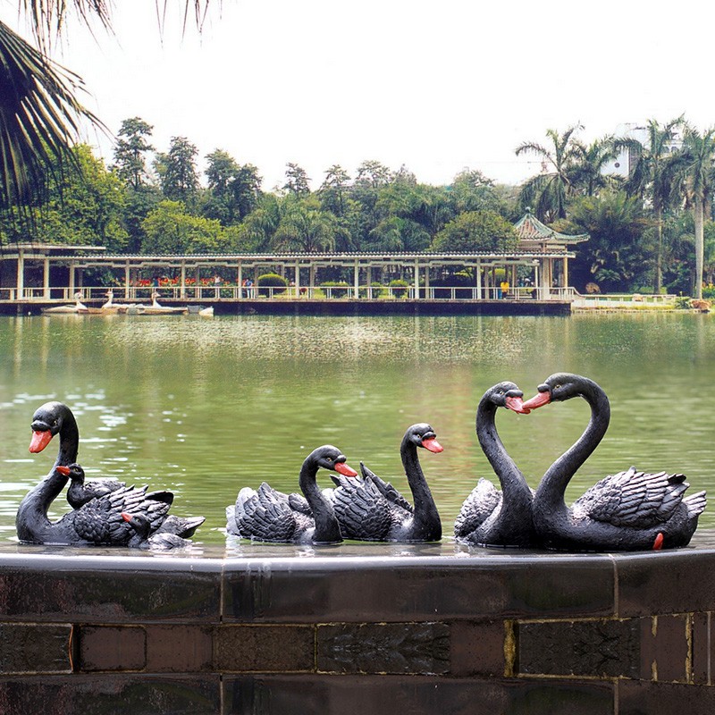 仿真天鹅浮水雕塑动物摆件户外园林景观庭院别墅水池鱼池造景装饰