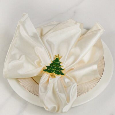 白口布酒店专用擦杯布不掉毛餐厅西餐巾样板间装饰餐巾环扣口布圈